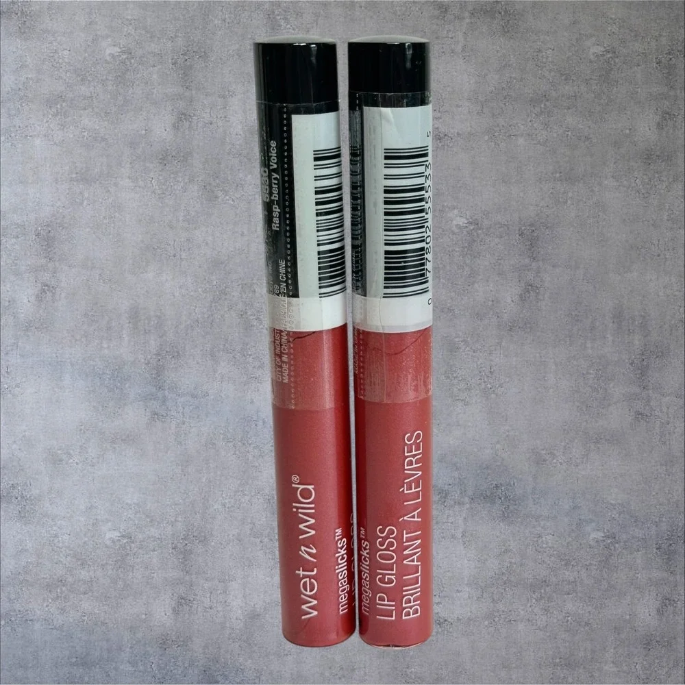 Wet n‎ Wild Lip Gloss Womens 0.19oz 553C Rasp-berry Voice NEW 2-Pack Megaslicks